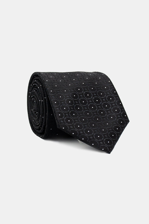 Jacquard Tie 7 cm Black