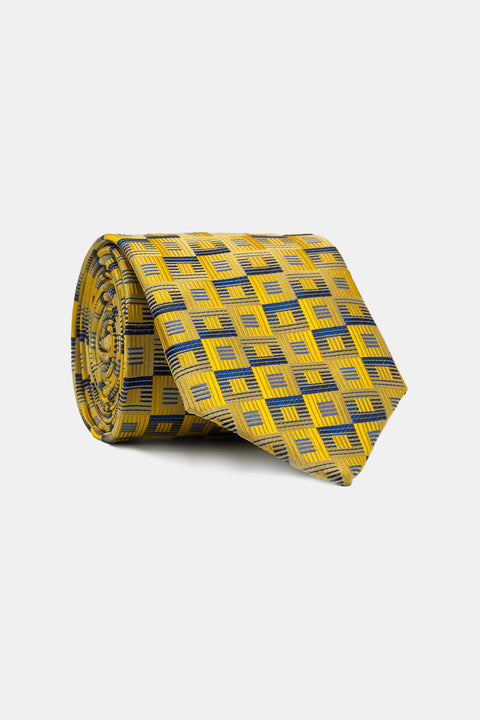 Jacquard Tie 7 cm Yellow