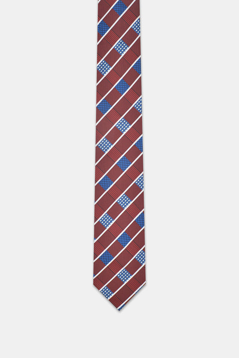 Stripe Tie 7 cm Maroon