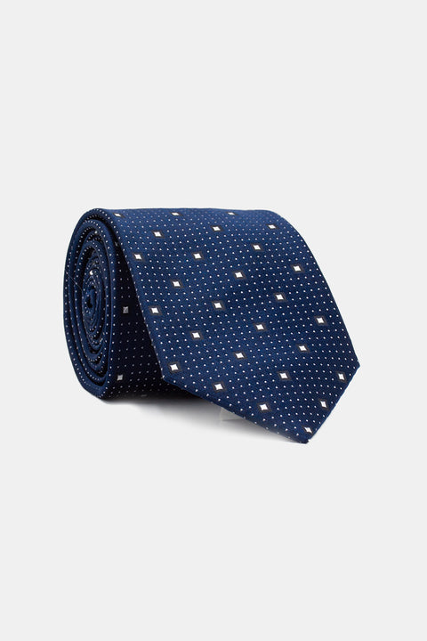 Jacquard Tie 7 cm Dark Blue