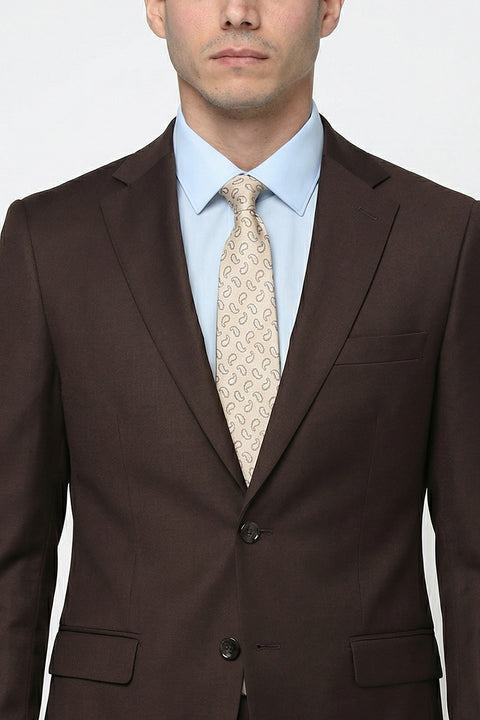 Slim Fit Suit Brown