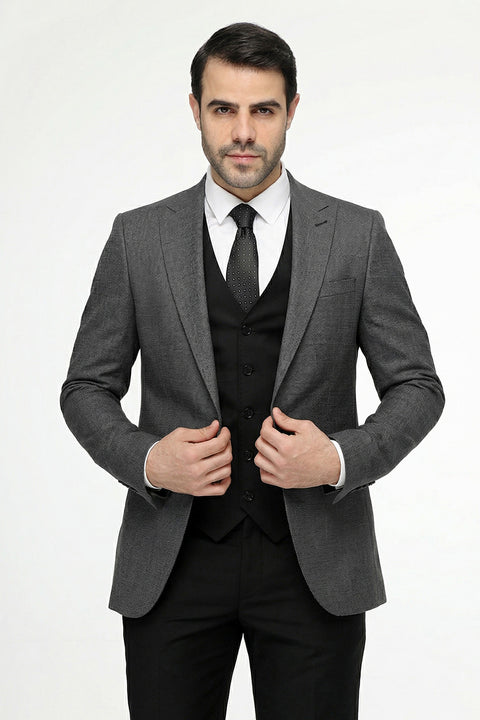 Slim Fit Suit Gray