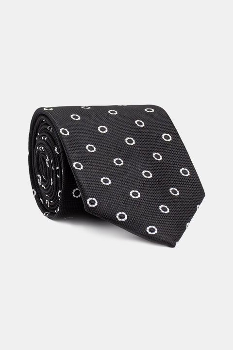 Jacquard Tie 7 cm Black