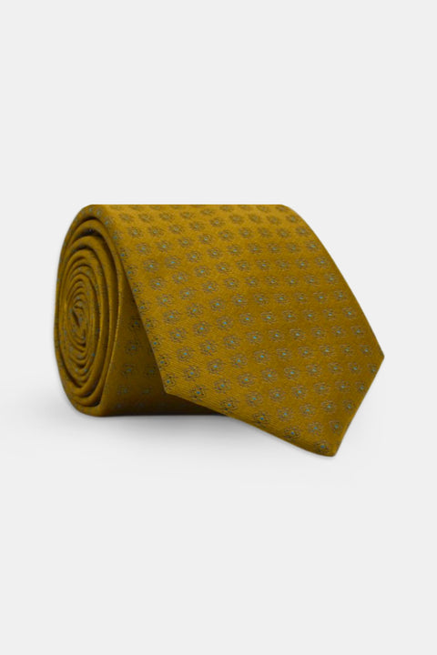 Jacquard Tie 7 cm Yellow