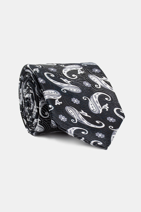 Jacquard Tie 7 cm Black
