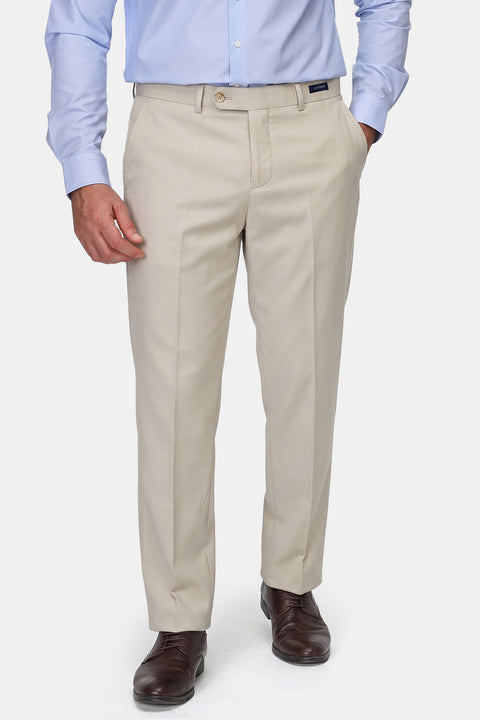 Slim Straight Fit Classic Pants Beige