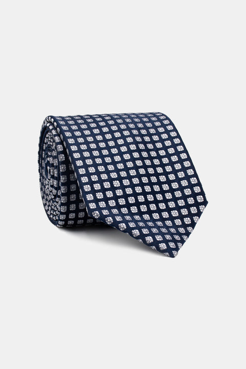 Jacquard Tie 7 cm Dark Blue