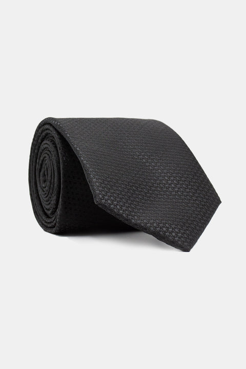 Jacquard Tie 7 cm Black
