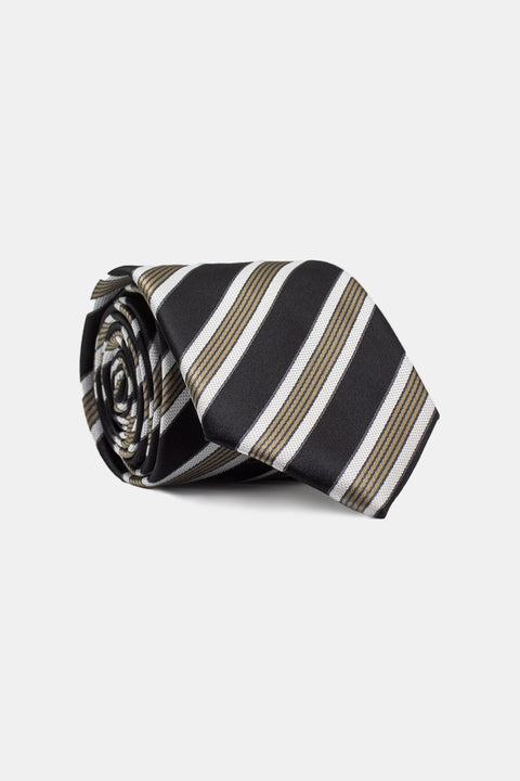 Stripe Tie 7 cm Black