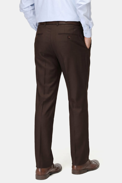 Slim Straight Fit Classic Pants Brown