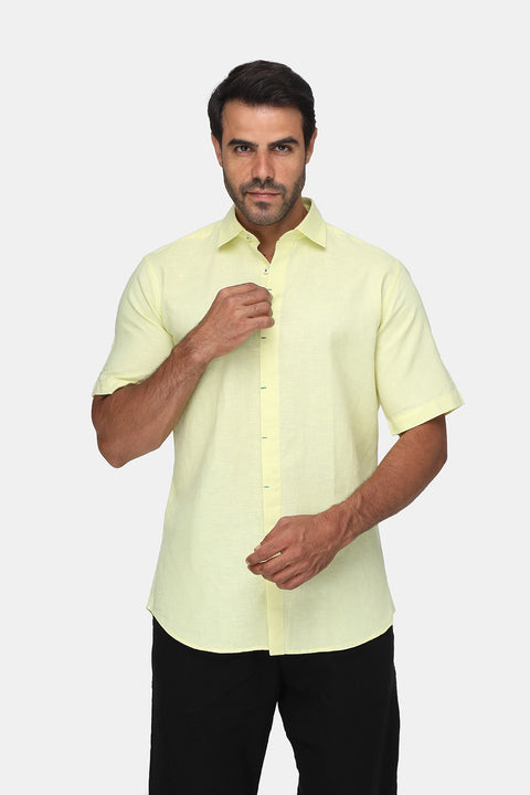 Regular Fit Shirt Half Yellow