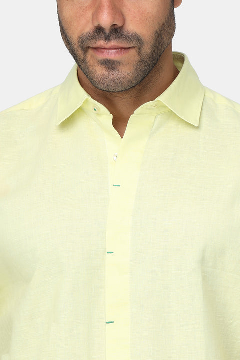 Regular Fit Shirt Half Yellow