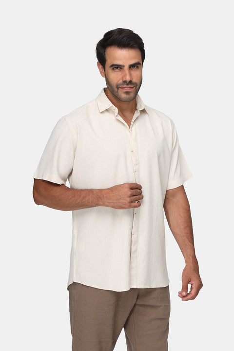 Regular Fit Shirt Half Beige