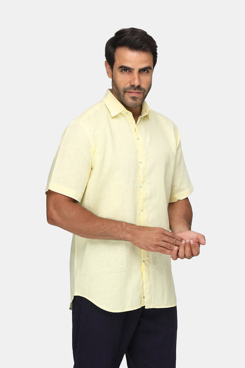 Regular Fit Shirt Half Yellow