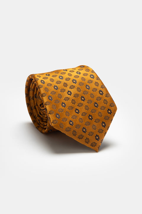 Jacquard Tie 7 cm Orange