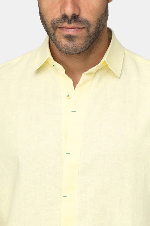 Regular Fit Shirt Half Yellow