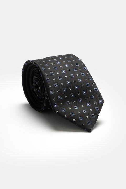 Jacquard Tie 7 cm Black