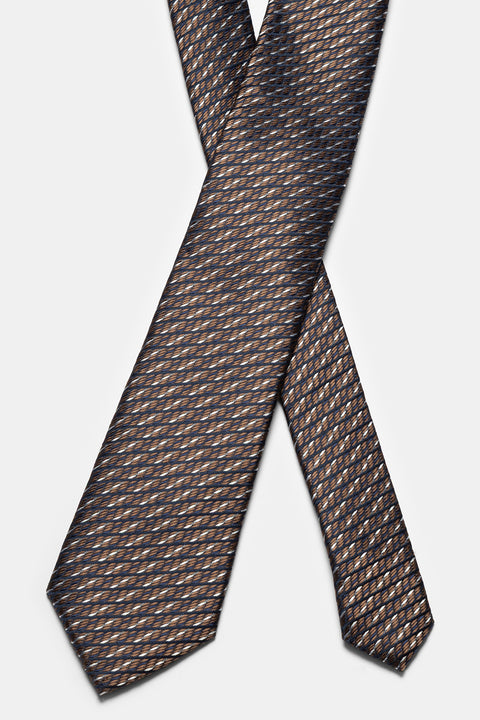 Jacquard Tie 7 cm Brown