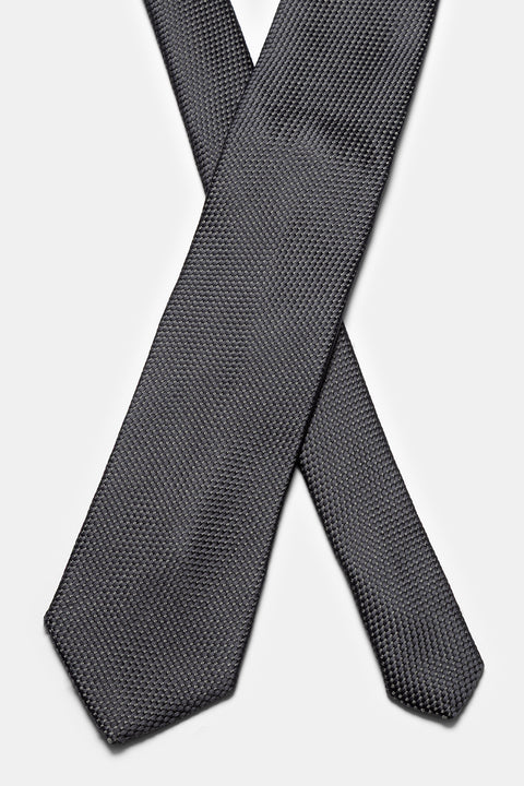 Jacquard Tie 7 cm Gray