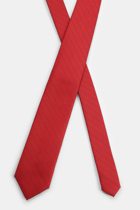 Jacquard Tie 7 cm Red