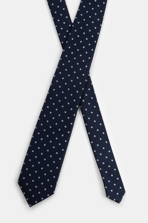 Jacquard Tie 7 cm Dark Blue