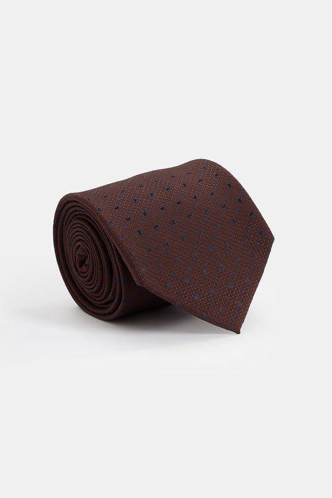 Jacquard Tie 7 cm Brown