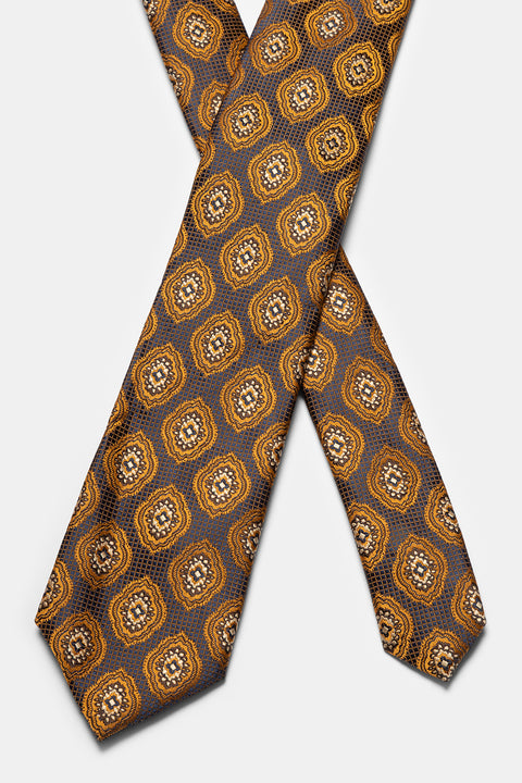 Jacquard Tie 7 cm Gray
