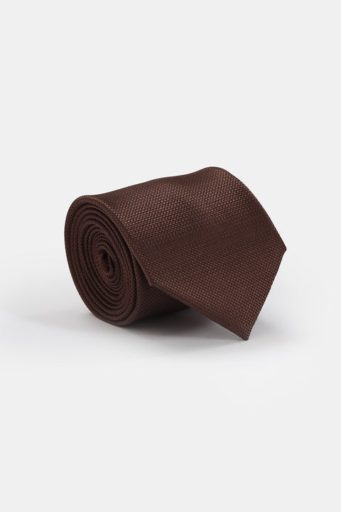 Jacquard Tie 7 cm Brown