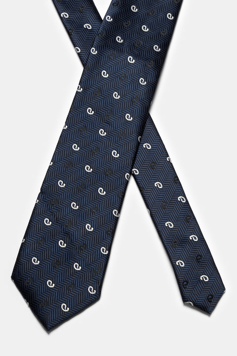 Jacquard Tie 7 cm Dark Blue