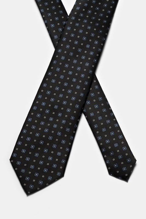 Jacquard Tie 7 cm Black