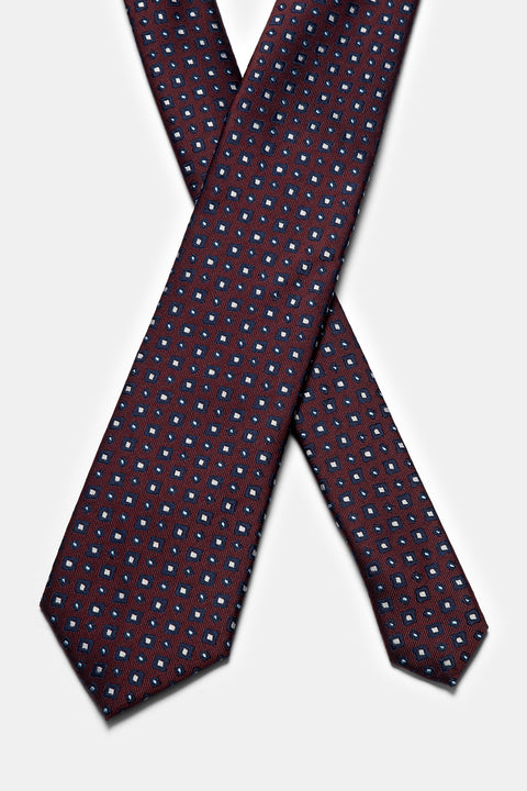 Jacquard Tie 7 cm Maroon