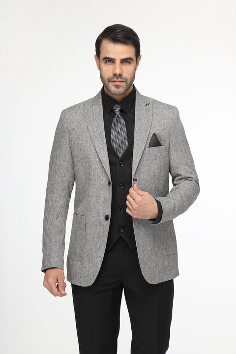 Slim Fit Suit Gray