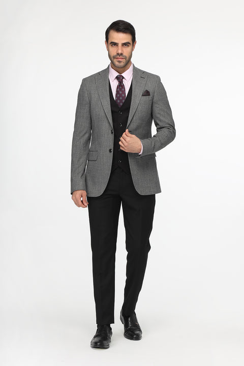 Slim Fit Suit Light Gray