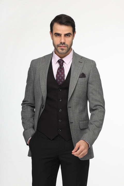 Slim Fit Suit Light Gray