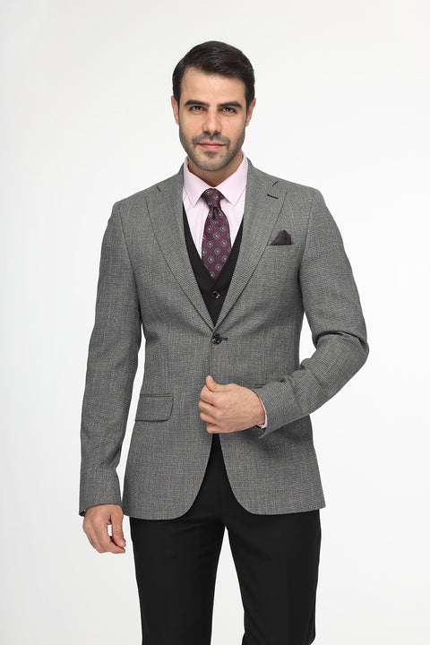 Slim Fit Suit Light Gray