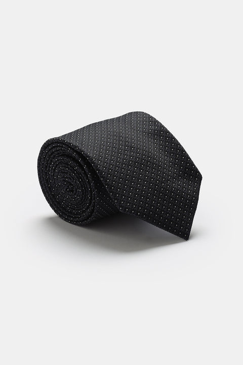 Jacquard Tie 7 cm Black