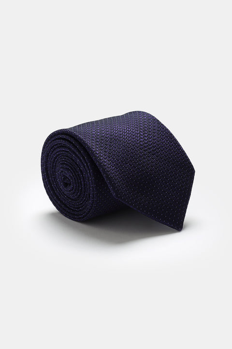 Jacquard Tie 7 cm Dark Blue