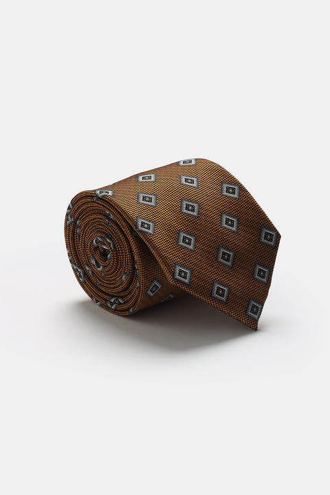Jacquard Tie 7 cm Brown
