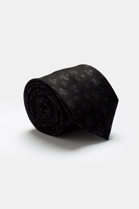 Jacquard Tie 7 cm Black