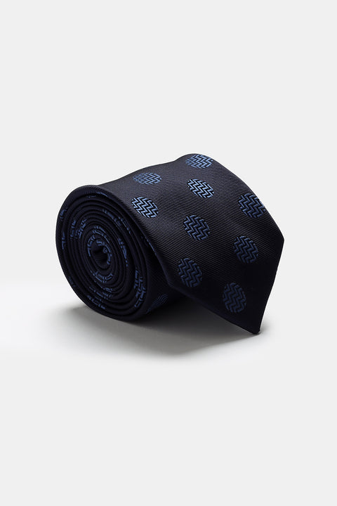 Jacquard Tie 7 cm Dark Blue