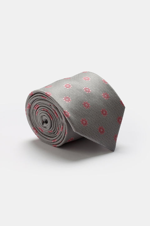 Jacquard Tie 7 cm Light Gray