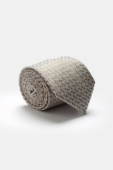 Jacquard Tie 7 cm Beige