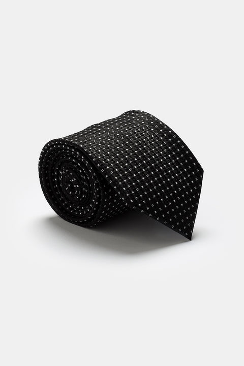 Jacquard Tie 7 cm Black