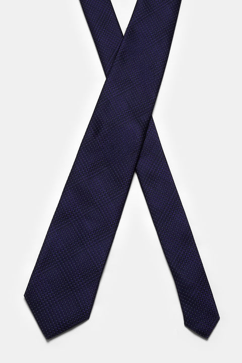 Jacquard Tie 7 cm Dark Blue