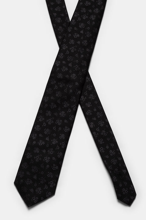 Jacquard Tie 7 cm Black