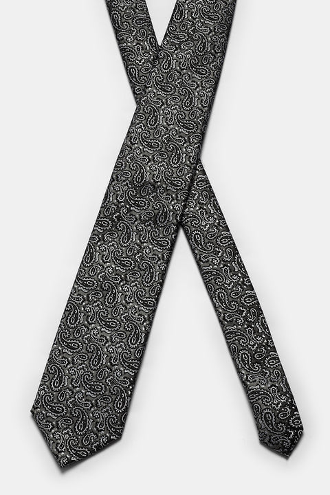 Jacquard Tie 7 cm Gray