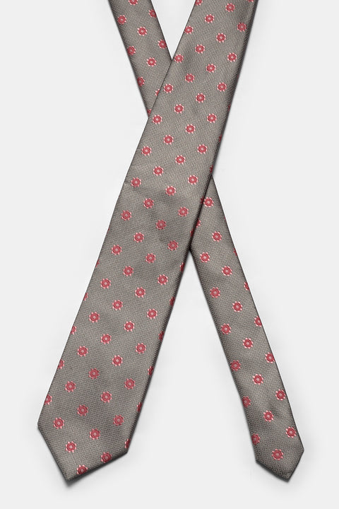 Jacquard Tie 7 cm Light Gray