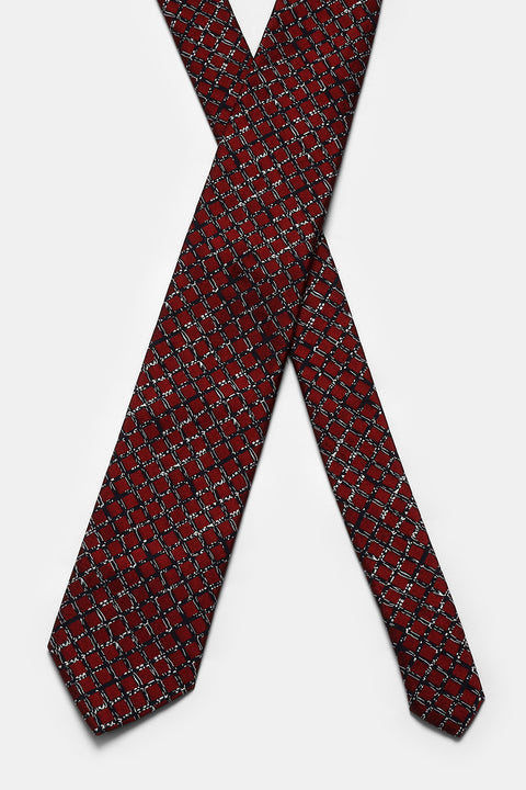 Jacquard Tie 7 cm Maroon