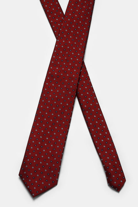 Jacquard Tie 7 cm Maroon