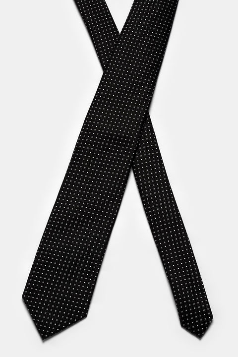 Jacquard Tie 7 cm Black